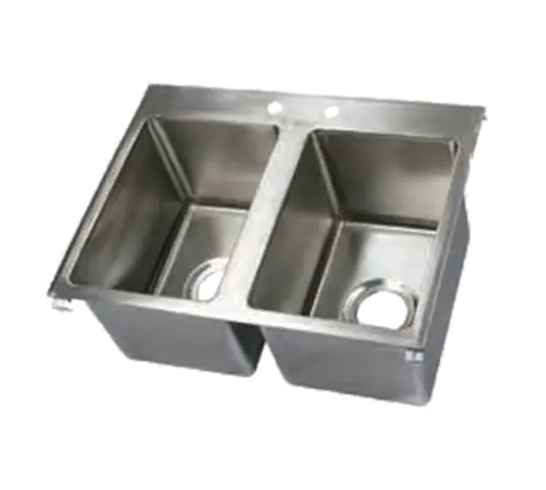 John Boos PB-DISINK101410-2 (2) Compartment Drop-in Sink - 10" x 14", Drain Included