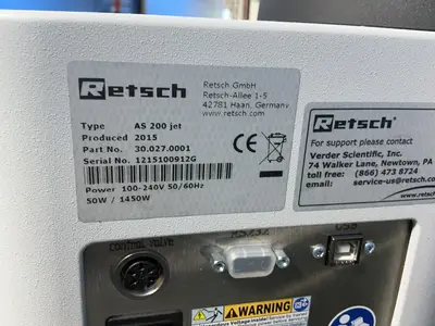 Used 2015 RETSCH AS 200 JET Sieves & Sieve Shakers Ohio US | HGR 24 #1280243