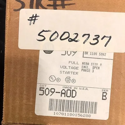 Allen Bradley Nema 0 Motor Starter 509-AOD 3Ph 115/120 V