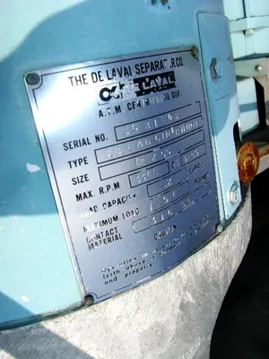 De Laval 12 x 5.5 solid basket centrifuge, SS.