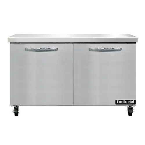 Continental SWF48N 48" W Worktop Freezer W/ (2) Sections & (2) Doors, 115v