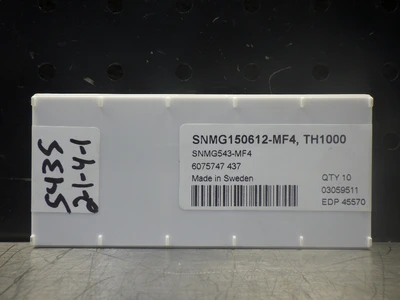 SECO Carbide Inserts QTY10 SNMG150612-MF4 TH1000 (LOC1279B)