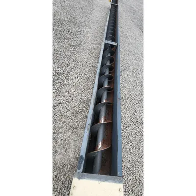 Used 9" dia. Mild Steel U-trough Auger Screw Conveyor 24'-10"L