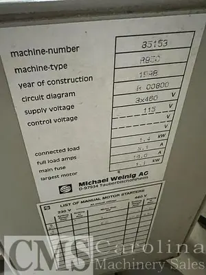 USED 1998 WEINIG R950 PROFILE GRINDER