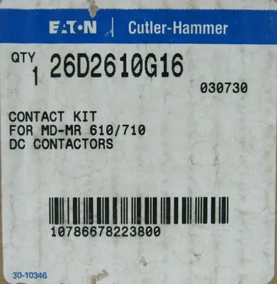 NEW EATON CUTLER-HAMMER 26D2610G16 CONTACT KIT SINGLE POLE