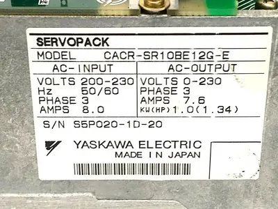 Used YASKAWA YASKAWA CACR-SR10BE12G-E Y. REV H 0 3 Servo Drives | Maverick Industrial Sales #1108748