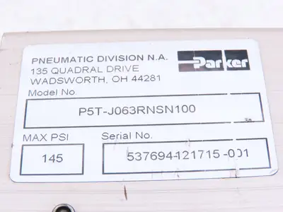 Parker P5T-J063RNSN100 Pneumatic Guided Cylinder 63mm Bore x 100mm Stroke