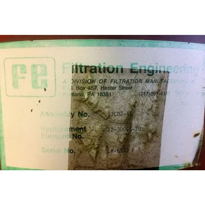 Used In-line Absolute Air Filter Filtration Engineering for blower inlet