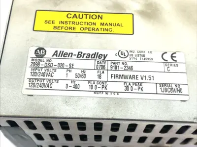 USED ALLEN-BRADLEY ULTRA 3000 SERVO DRIVE 10A 230VAC SERCOS