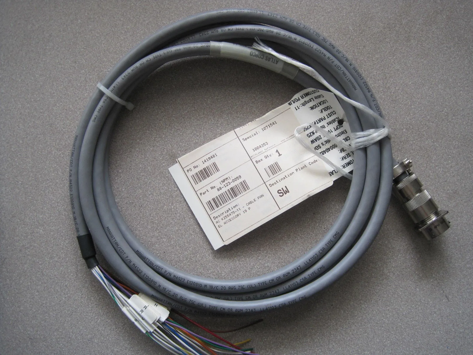 NEW ATLAS COPCO 88-123-0059 CABLE