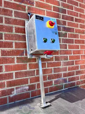 USED SANI MATIC STAINLESS STEEL INDUSTRIAL CONTROL PANEL ENCLOSURE 480V