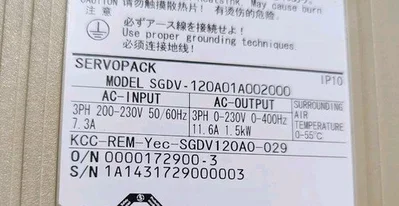 USED YASKAWA SGDV120A01A002000