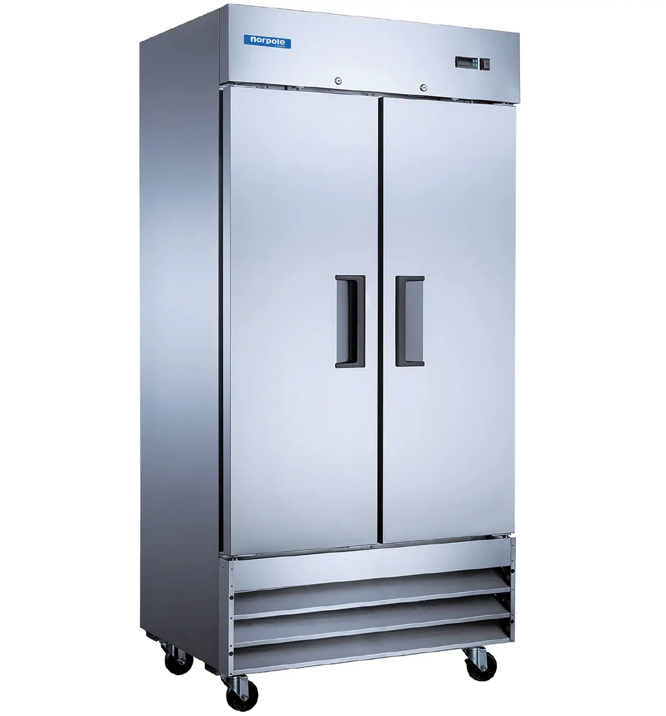 Magic Chef 27.6 CU. FT. COMMERCIAL AUTO DEFROST DOUBLE DOOR UPRIGHT FREEZER IN STAINLESS STEEL