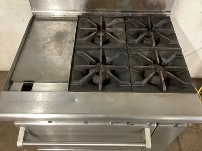 152-0499 Imperial IR-4-G12 Natural Gas 4-Burner 12" Griddle Range/Stove & Oven