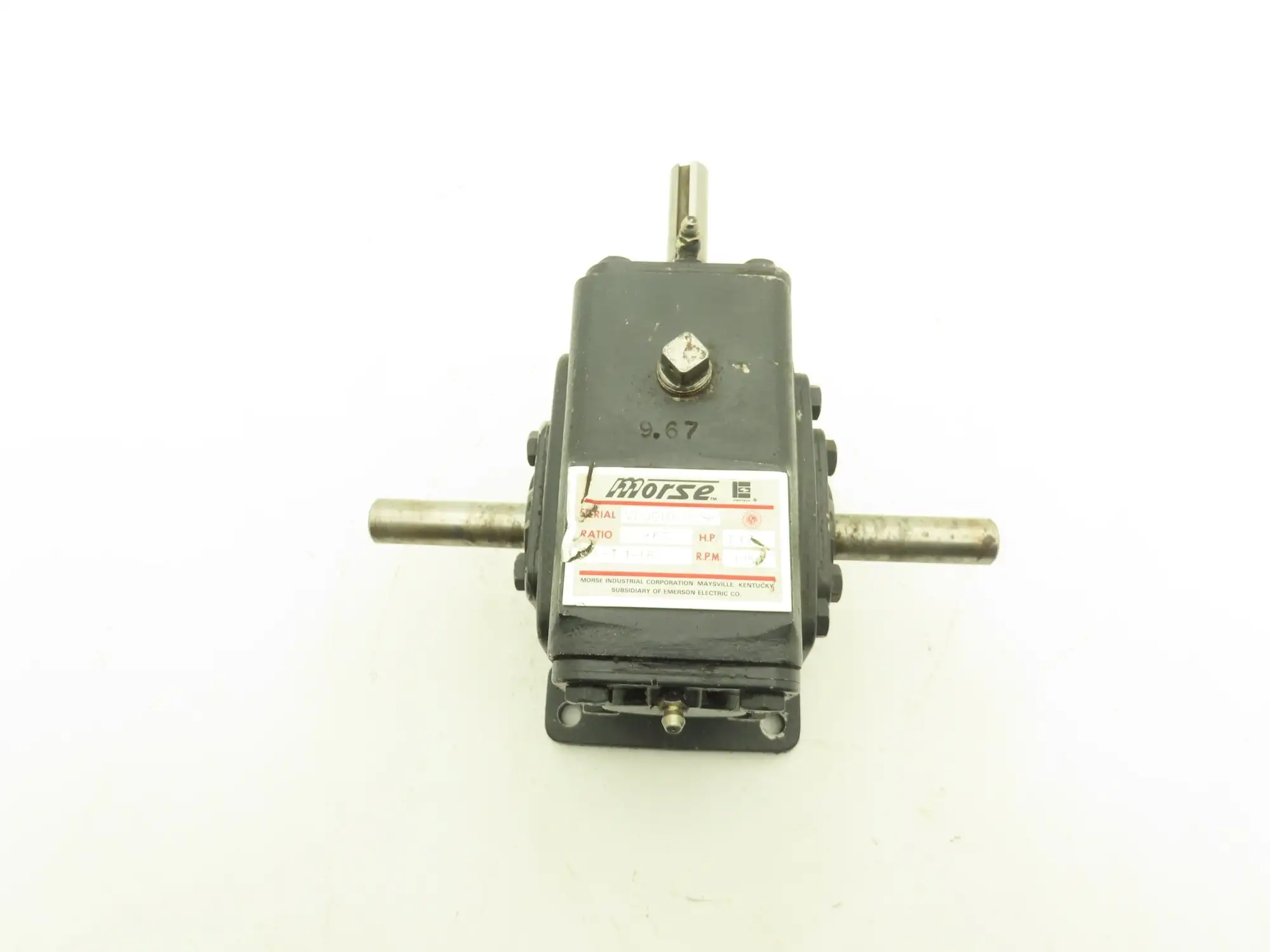 Morse 17L-T 1-LR Worm Gearbox 9.87:1 Reducer 1Hp 177rpm Dual Output