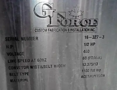 USED GFORCE CONVEYORS