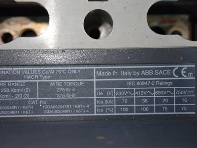 Used ABB SACE T6N 800 Circuit Breakers Ohio US | HGR 24 #1186174