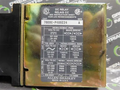 Allen Bradley 700DC-P400Z24 DC Relay Series A 24VDC Coil  700-PB20 Ser. A Used