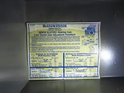 Gemco 909 60 BB 6R SP Kam-Way Rotating Cam Limit Switch 6 Circuit