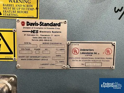 USED Davis-Standard 3 Roll Sheet Stack Davis-Standard 1.25” Extruder Line