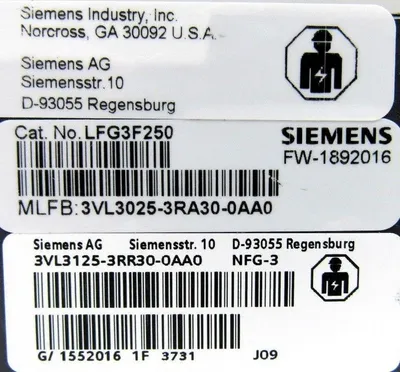 NEW SIEMENS LFG3B200L CIRCUIT BREAKER 200A 480V 3 POLE