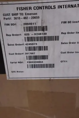 FISHER EMERSON 3610JP 3610-482-20659 3-15PSI NEW IN BOX STOCK G121