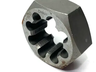 USED INTERSTATE HEX RETHREADING DIE: M36X1.5, 1" THICK, RIGHT HAND, CARBON S