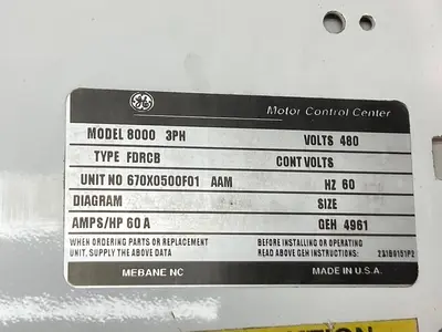 USED GE 8000 FDRCB