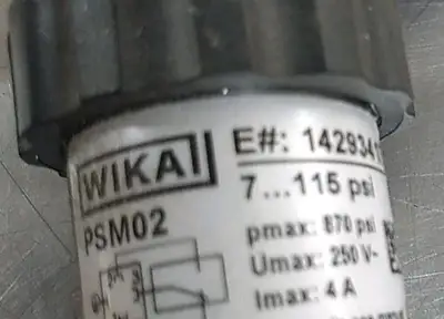 WIKA PSM02 Pressure Switch Loc4E20