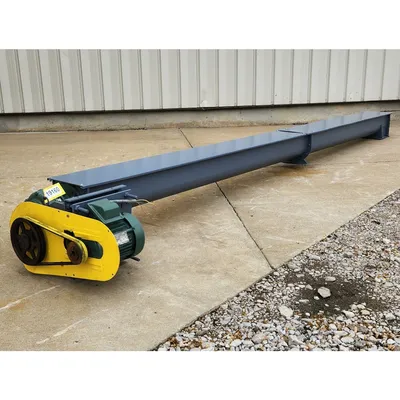 Used 8" dia X 17' U-trough Industrial Screw Auger Conveyor