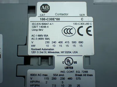 New | in-Stock ALLENBRADLEY 100C30EJ10 PLC Contactors Ohio US | HGR 24 #1070003