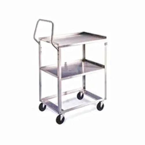 Lakeside 6830 2 Level Stainless Utility Cart w/ 500 lb Capacity, Raised Ledges