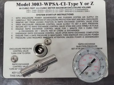 Purge & Pressurization System 3003-WPSA-CI Type Y or Z