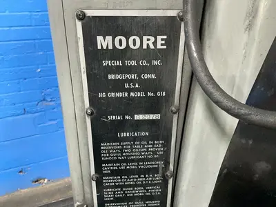 Used MOORE SPECIAL TOOL CO., INC. G18 Jig Grinders Ohio US | HGR 24 #1415100