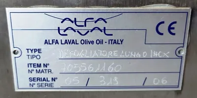 Alfa-Laval Complete 8-10 TPH Olive Oil Processing Line.