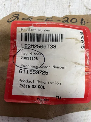 Flowserve LE3M2500T33 316 Stainless Steel Mechanical Seal Ring -NIB
