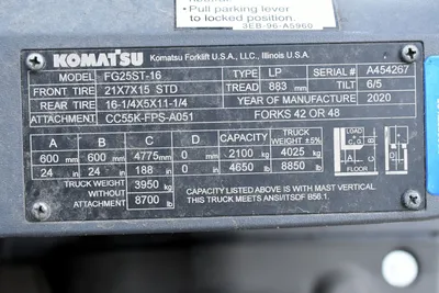 2020 KOMATSU FG25ST-16 Misc Forklifts | Westbrook Asset Management (7)