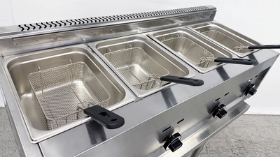 171-0453 14 Gallon 4 Bank Countertop Propane Deep Fryer