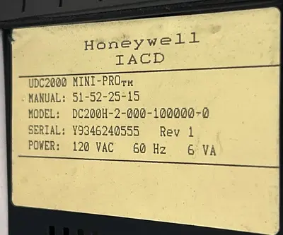 USED HONEYWELL DC200H-2-000-1000000-0 UDC2000