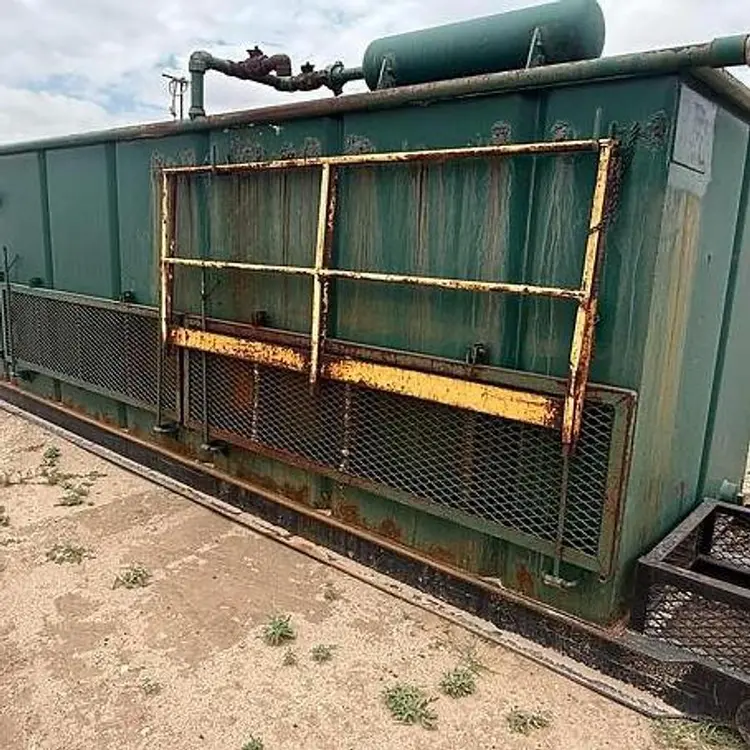 Used OPEN TOP TANK 2 COMPARTMENT, SKIDDED, W/ GAS BUSTER Carbon Steel Tanks Texas US | Bx Tank Supply #1094802