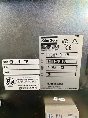 Atlas Copco 8433-2700-00 Type PF3107-G-HW Tensor 3-7 (4.5.1)