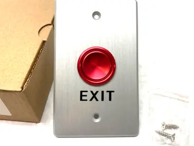 USED ZKTECO PUSH TO EXIT BUTTON/SWITCH SOFT TOUCH, RED NO/NC/COM
