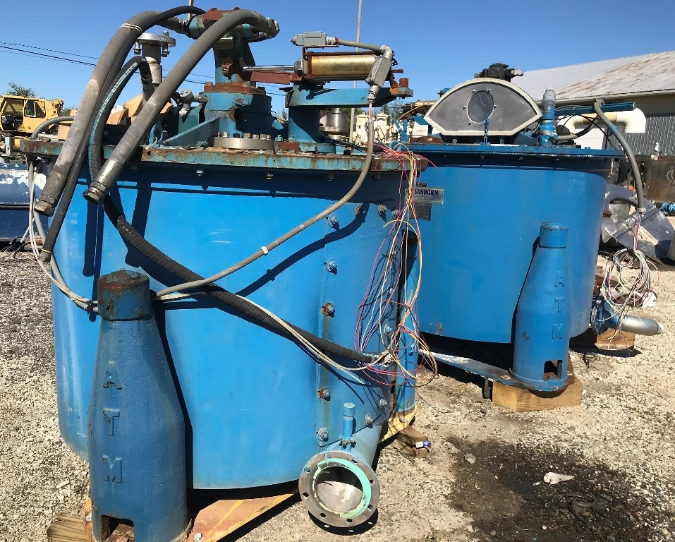 (2) ATM/De Laval Mark III 48 x 30 perforate basket centrifuges, 316SS.