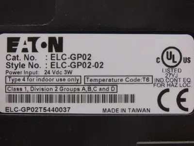 Eaton ELC-GP02 Operator Interface Monitor Screen Display ELCGP0202