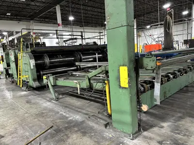 86" x 185" Universal 2 color Flexo Rotary Slotter, Sauer tooling, Sheet Stacker