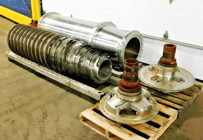 Bird 3900 (24 x 96) decanter centrifuge parts, 316L SS.