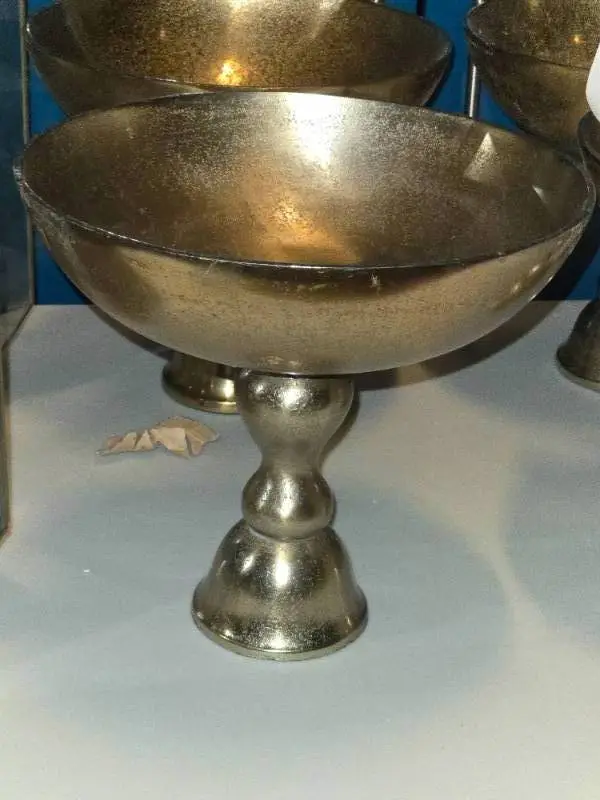 Metal Pedestal Bowl / Compote Bowl / Vase 12" x 12"