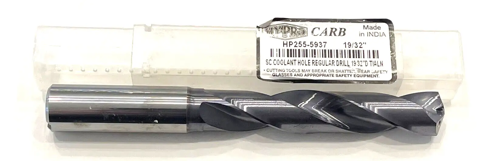 HYPRO 19/32" Sld Carbide Drill 5xD Coolant Hole EgiAs Ct 2 Flute 140° HP255-5937