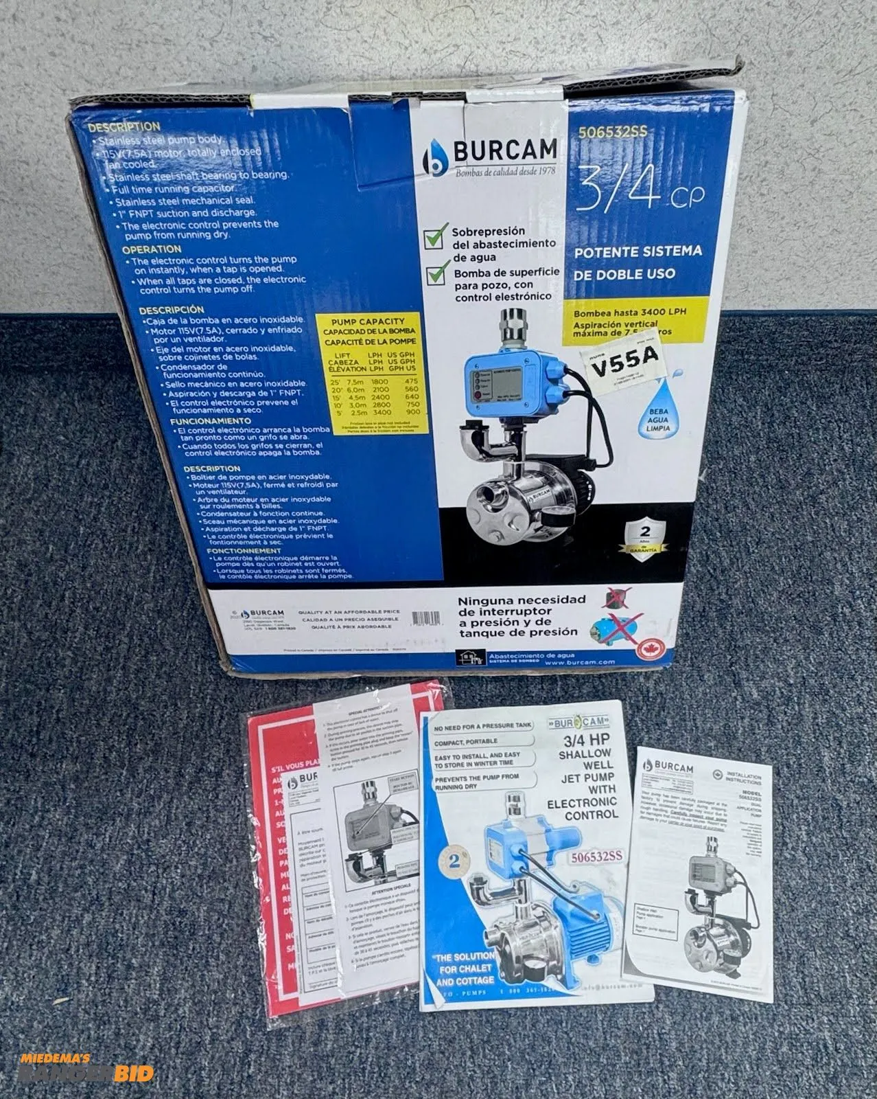 Used BURCAM 3/4HP Centrifugal Pumps Michigan US | Miedema Asset Management Group #1327140