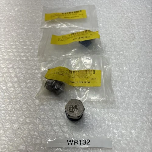 **New Stainless Steel  Pipe Plug Fitting Hex Head Plug (Lot Of 3) 1/2”#